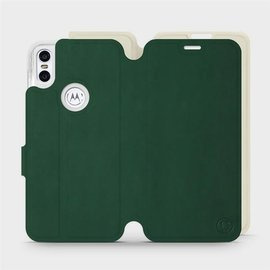 Etui Soft Touch do Motorola One - wzór Miejska zieleń z platyną