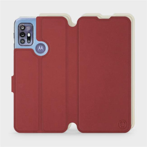 Etui Soft Touch do Motorola Moto G30 - wzór Zachodząca czerwień z platyną