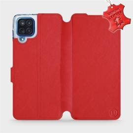 Etui ze skóry naturalnej do Samsung Galaxy M12 - wzór Red Leather