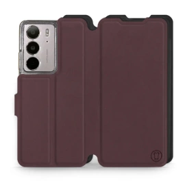 Etui Soft Touch do Realme C75 - wzór Matowy burgund z czernią