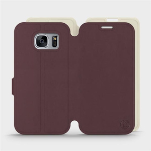 Etui Soft Touch do Samsung Galaxy S7 Edge - wzór Matowy burgund z platyną