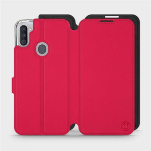 Etui Soft Touch do Samsung Galaxy M11 - wzór Żywa czerwień z czernią