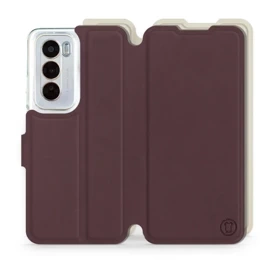 Etui Soft Touch do OPPO Reno 12 Pro 5G - wzór Matowy burgund z platyną