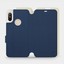 Etui Soft Touch do Xiaomi Mi A2 Lite - wzór Głęboki granat z platyną