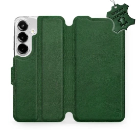 Etui ze skóry naturalnej do Samsung Galaxy S25 - wzór Green Leather