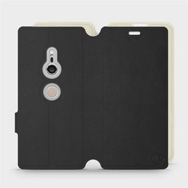 Etui Soft Touch do Sony Xperia XZ2 - wzór Satynowa czerń z platyną