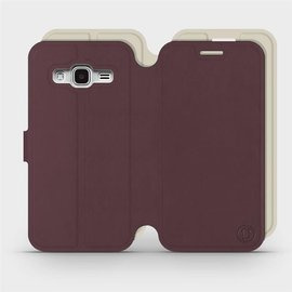 Etui Soft Touch do Samsung Galaxy J3 2016 - wzór Matowy burgund z platyną