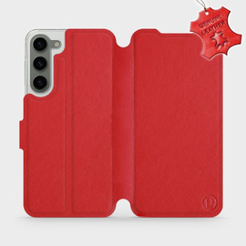 Etui ze skóry naturalnej do Samsung Galaxy S23 Plus - wzór Red Leather