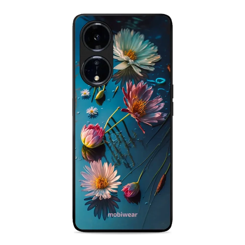 Mobiwear Glossy Case, Handyhülle, Geräteschutz, stilvolle Grafik, sicheres Gehäuse, Blau-Blumig