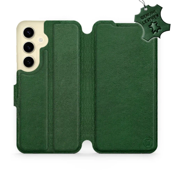 Etui ze skóry naturalnej do Samsung Galaxy S24 - wzór Green Leather
