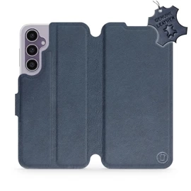 Etui ze skóry naturalnej do Samsung Galaxy S23 FE - wzór Blue Leather