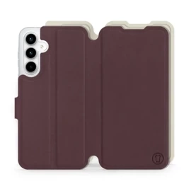 Etui Soft Touch do Samsung Galaxy A35 5G - wzór Matowy burgund z platyną