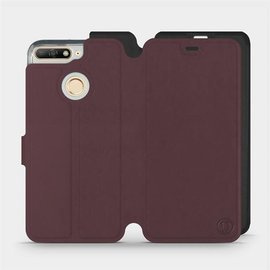 Etui Soft Touch do Huawei Y6 Prime 2018 - wzór Matowy burgund z czernią