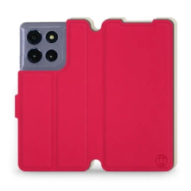 Etui Soft Touch do Motorola Moto G86 5G - wzór Żywa czerwień z platyną