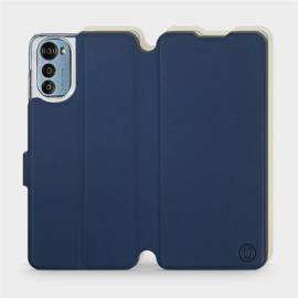 Etui Soft Touch do Motorola Moto E32 - wzór Głęboki granat z platyną