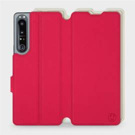 Etui Soft Touch do Sony Xperia 1 IV - wzór Żywa czerwień z platyną