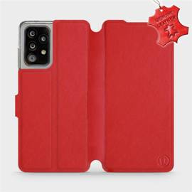 Etui ze skóry naturalnej do Samsung Galaxy A52S 5G - wzór Red Leather