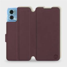 Etui Soft Touch do Motorola Moto E22 - wzór Matowy burgund z platyną
