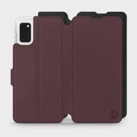 Etui Soft Touch do Samsung Galaxy A41 - wzór Matowy burgund z czernią