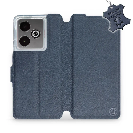 Etui ze skóry naturalnej do Realme GT 7T - wzór Blue Leather