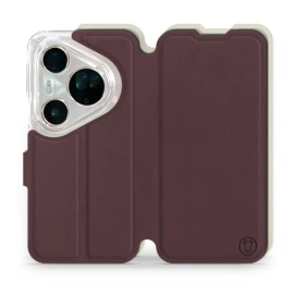 Etui Soft Touch do Huawei Pura 80 Ultra - wzór Matowy burgund z platyną