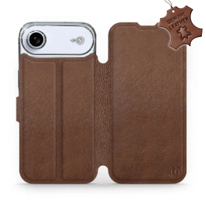 Etui ze skóry naturalnej do Apple iPhone 17 Air - wzór Brown Leather