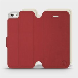 Etui Soft Touch do Apple iPhone 5s - wzór Zachodząca czerwień z platyną