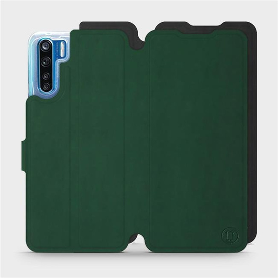 Etui Soft Touch do OPPO A91 - wzór Miejska zieleń z czernią