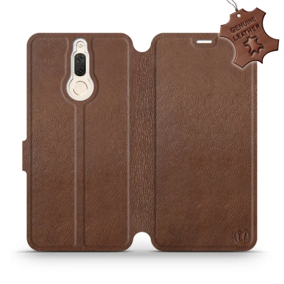 Etui ze skóry naturalnej do Huawei Mate 10 Lite - wzór Brown Leather