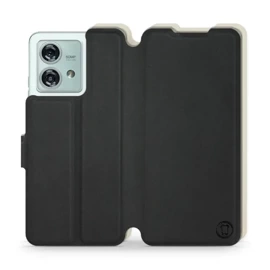 Etui Soft Touch do Motorola Edge 40 Neo - wzór Satynowa czerń z platyną