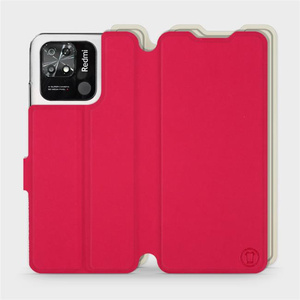 Etui Soft Touch do Xiaomi Redmi 10C - wzór Żywa czerwień z platyną