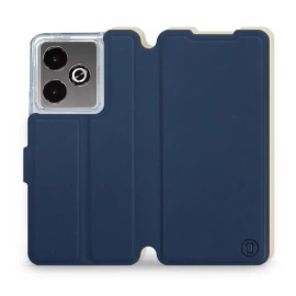 Etui Soft Touch do Realme GT 7T - wzór Głęboki granat z platyną