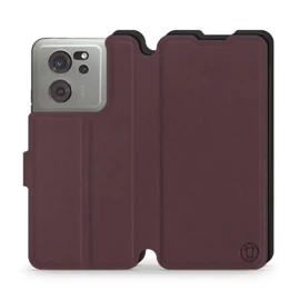 Etui Soft Touch do Xiaomi 13T Pro - wzór Matowy burgund z czernią
