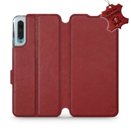 Etui ze skóry naturalnej do Huawei P Smart Pro - wzór Dark Red Leather