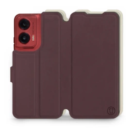 Etui Soft Touch do Motorola Moto G35 5G - wzór Matowy burgund z platyną