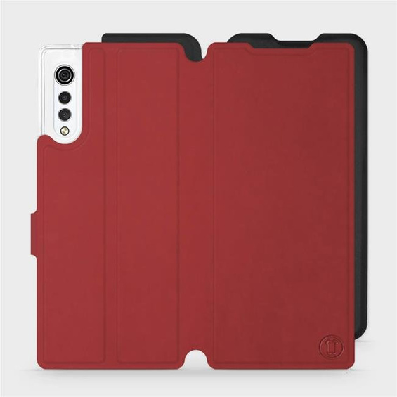 Etui Soft Touch do LG Velvet - wzór Zachodząca czerwień z platyną
