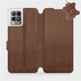 Etui ze skóry naturalnej do Realme 8i - wzór Brown Leather