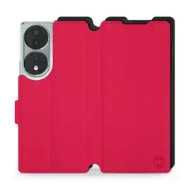 Etui Soft Touch do Huawei Honor 70 - wzór Żywa czerwień z czernią