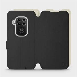 Etui Soft Touch do Motorola One Zoom - wzór Satynowa czerń z platyną