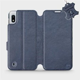 Etui ze skóry naturalnej do Samsung Galaxy A10 - wzór Blue Leather