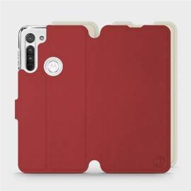 Etui Soft Touch do Motorola Moto G8 - wzór Zachodząca czerwień z platyną