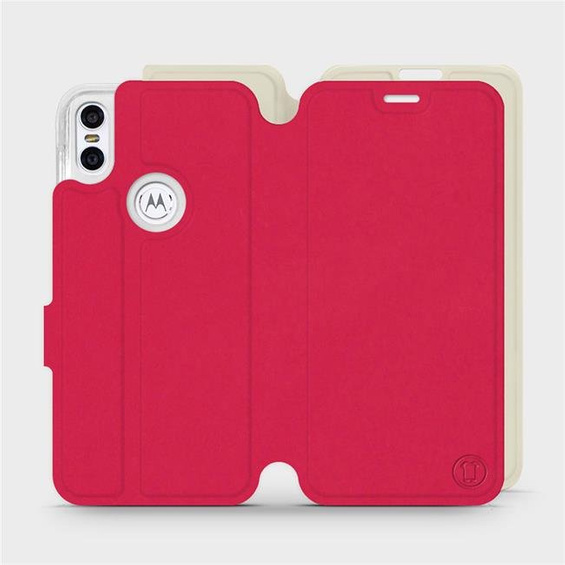 Etui Soft Touch do Motorola One - wzór Żywa czerwień z platyną