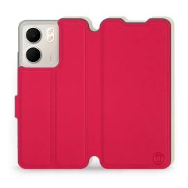 Etui Soft Touch do OPPO A5x - wzór Żywa czerwień z platyną