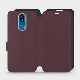 Etui Soft Touch do LG K40 - wzór Matowy burgund z czernią