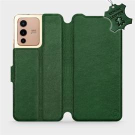 Etui ze skóry naturalnej do Vivo V23 5G - wzór Green Leather