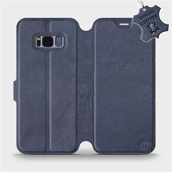 Etui ze skóry naturalnej do Samsung Galaxy S8 Plus - wzór Blue Leather