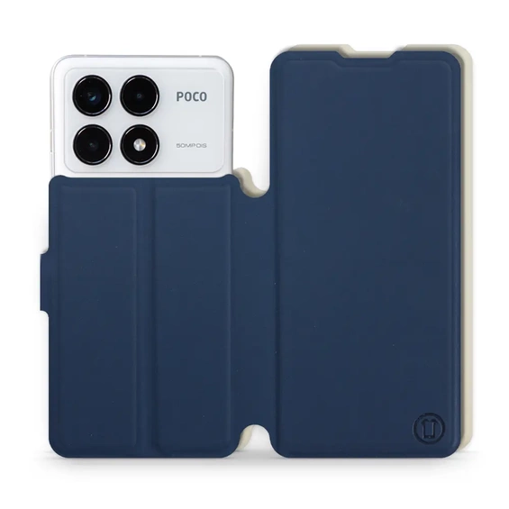 Etui Soft Touch do Xiaomi POCO F6 Pro - wzór Głęboki granat z platyną