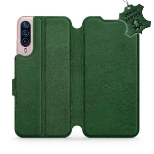 Etui ze skóry naturalnej do HTC Desire 22 Pro - wzór Green Leather