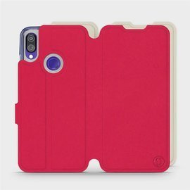 Etui Soft Touch do Xiaomi Redmi Note 7 - wzór Żywa czerwień z platyną