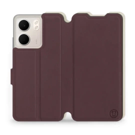Etui Soft Touch do OPPO A5x - wzór Matowy burgund z platyną